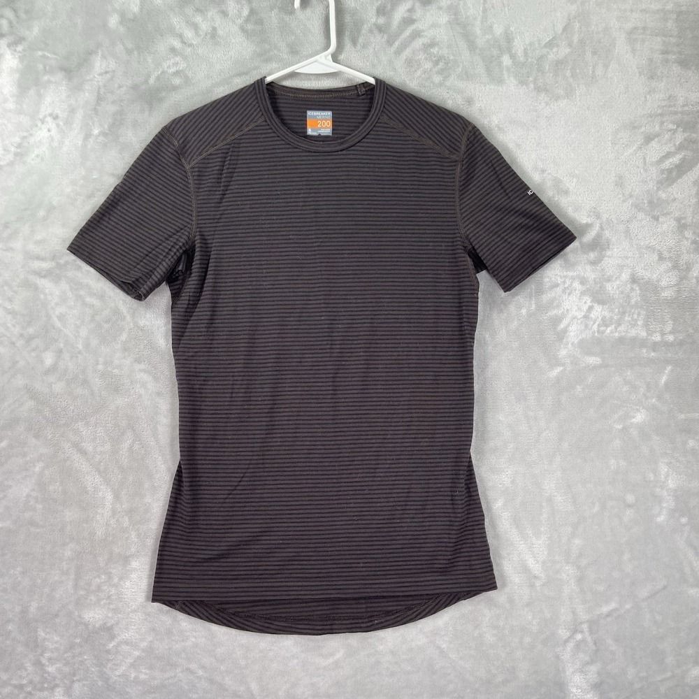 Icebreaker T-Shirt Mens Small Merino Wool 200 Baselayer Crew Neck Short Sleeve